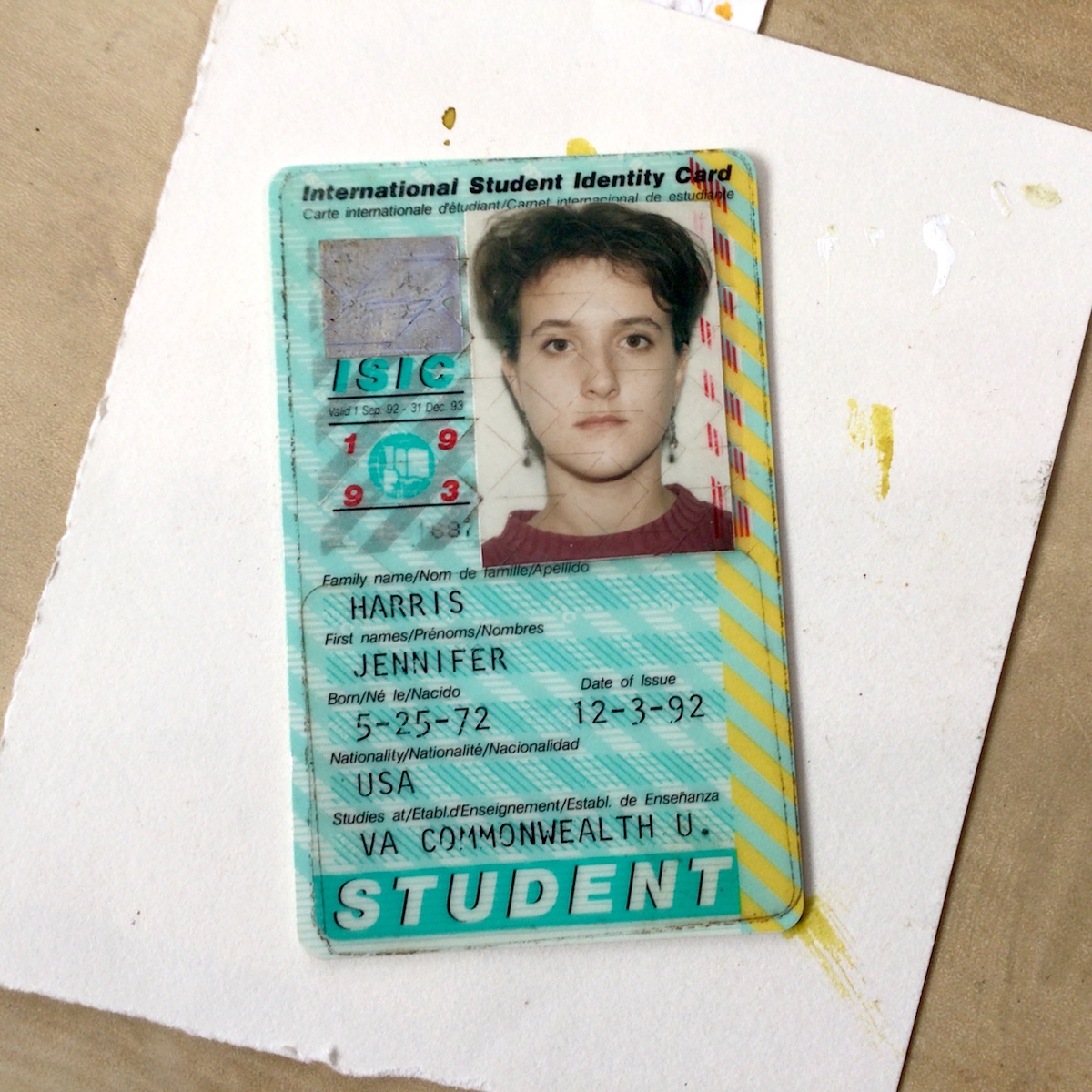 1992 International Student ID